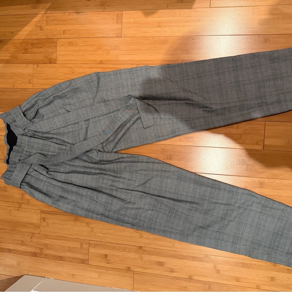 Gray Plaid Dress Pants - Classic Tailored Fit
